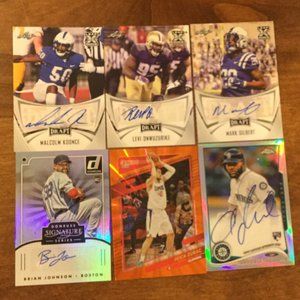 3 autographed rookie football cards 2 autographed rookie baseball and 1 b-ball